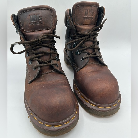 RARE Vintage Dr Martens 7735 Gaucho Safety Boot Made In England Brown Leather 7 - Picture 5 of 16
